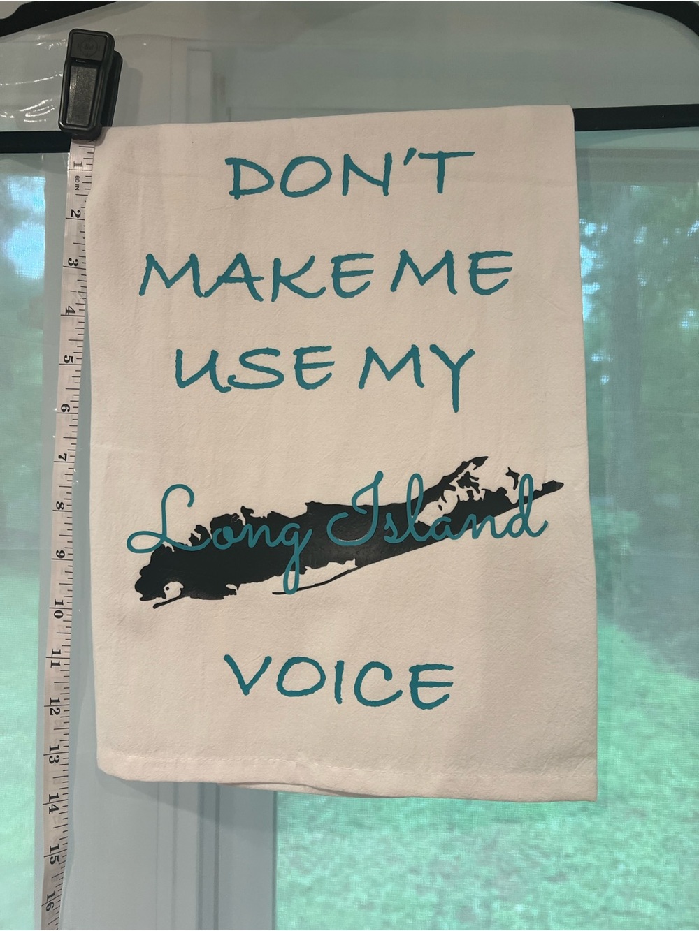 Long Island Voice Teal and Black Decorative Kitchen Towel